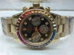 Best Replica Rolex Daytona Rainbow Gold Chronograph Watch 40mm